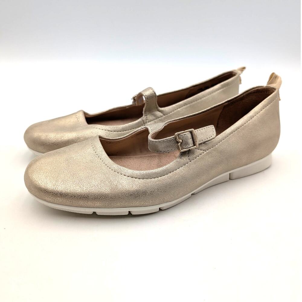 Dr. Scholl's Timeless Mary Jane Flat Shoes Women's Gold Size US7.5W EU38